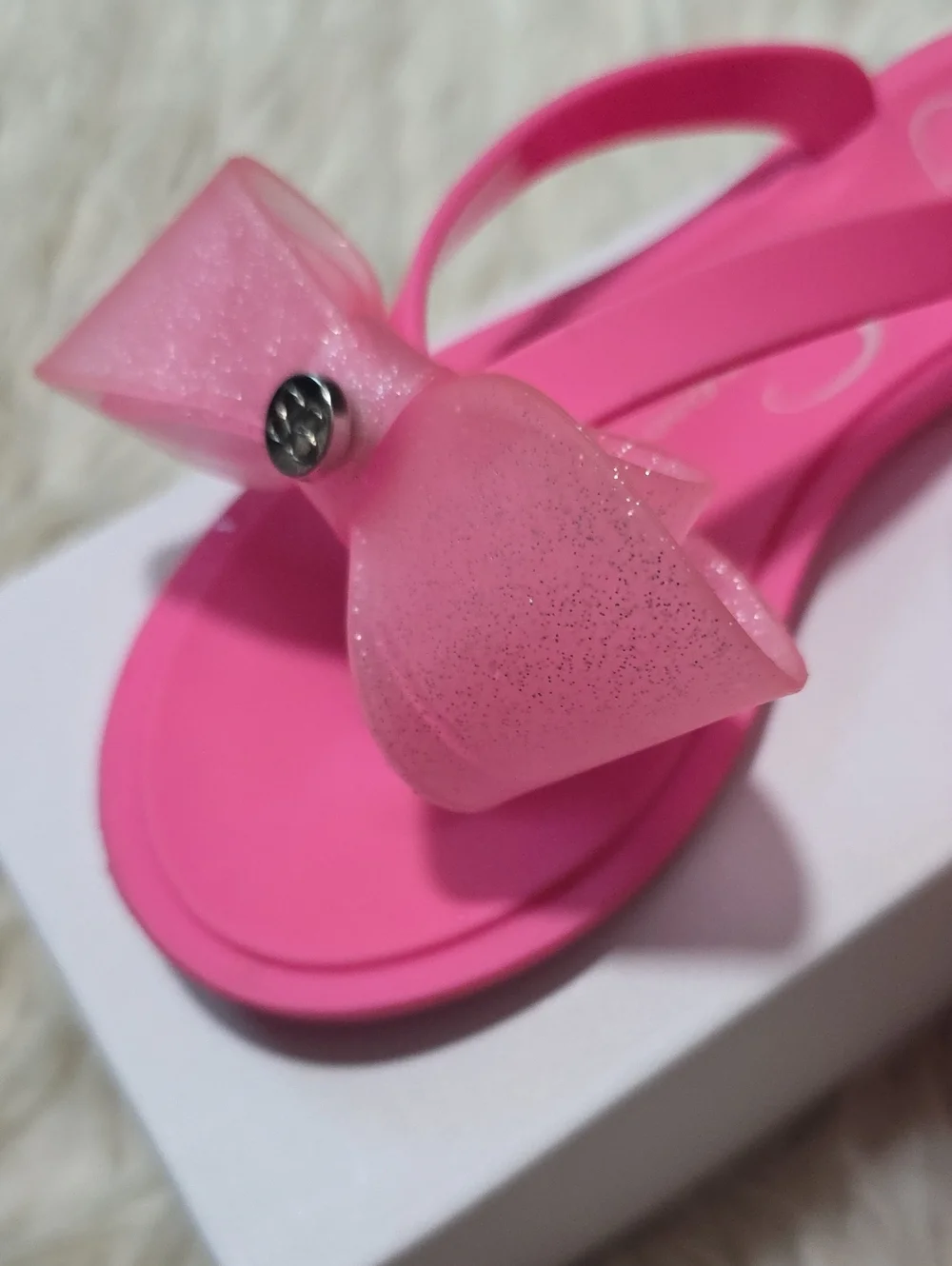 Jessica Simpson Pink Jelly Bow Thong Sandals- 11 Toddler